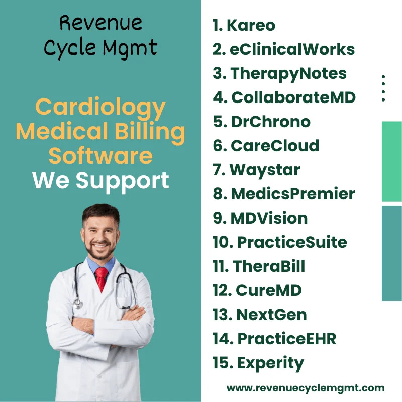 Cardiology EHR/EMR Billing Software We Support